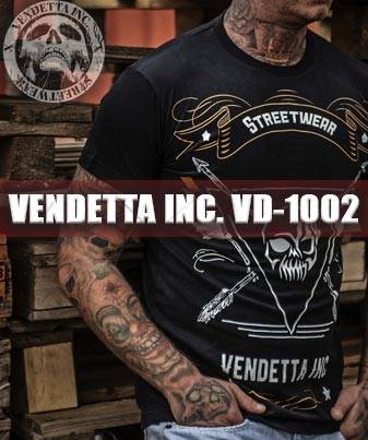 Vendetta Inc. Maglietta Uomo Skull & Bones - Nero - Taglia L - 100% Cotone Regular Fit